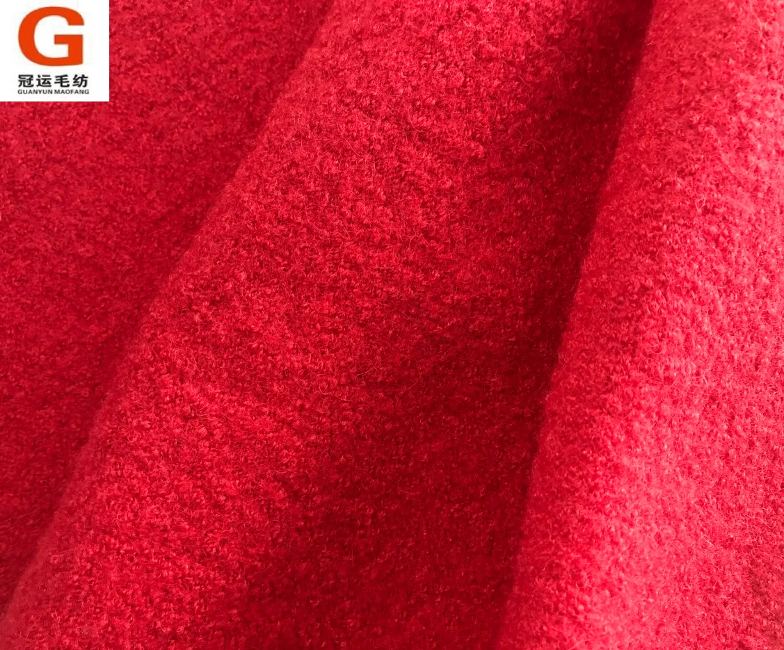 Soft touch 53% wool 47% viscose wool and viscose boucle fabric