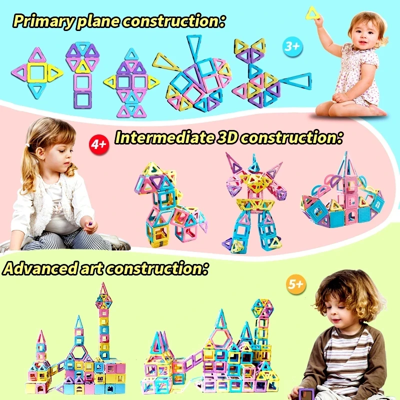 hot sale 33pcs different pieces 3D magic block puzzle magnetic toys for kids