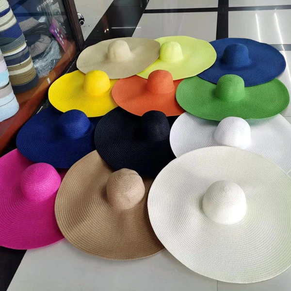 Marvili  Sombreros Paja Party Fashion Chapeau Ladies Oversize Floppy Wide Brim Summer Sun Beach Customized Women Straw Hat