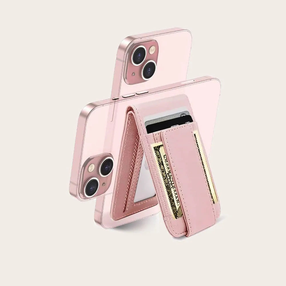 Wholesale rfid blocking magnetic wallet customized logo mobile phone magnetic leather credit card holder wallet