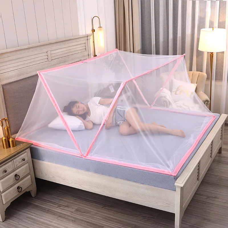 China Supplier High Quality Folding Mosquito Net baby Foldable Mosquito Netting Round Top Double Bed Fabric Mesh