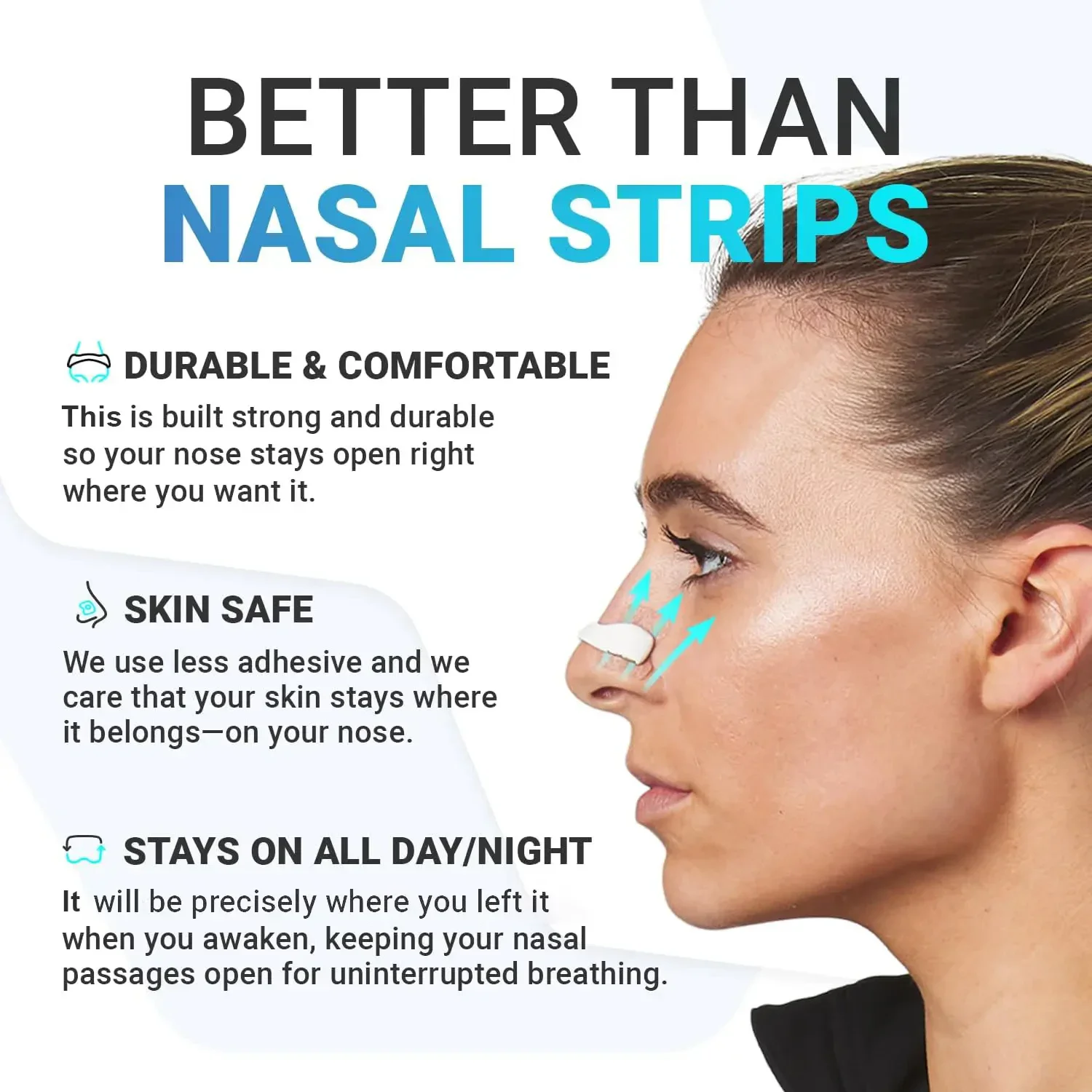 Magnet Sleep Breathing Nose Strip,Reduce Snoring Magnet Nasal Dialator Portable Magnetic Nasal Strips For Sports Breath Strip