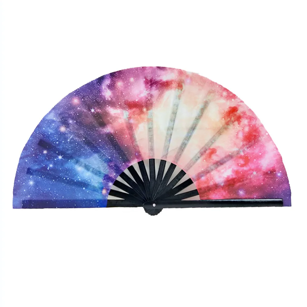  Custom print big size 13 inch Bamboo Fabric sports Kungfu folding hand