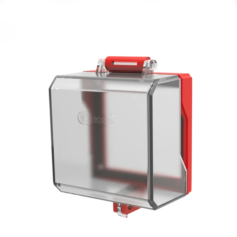 Transparent Plastic e-stop push button safety lockout or Wall switch protection cover Permanent protective cover With fixed glue