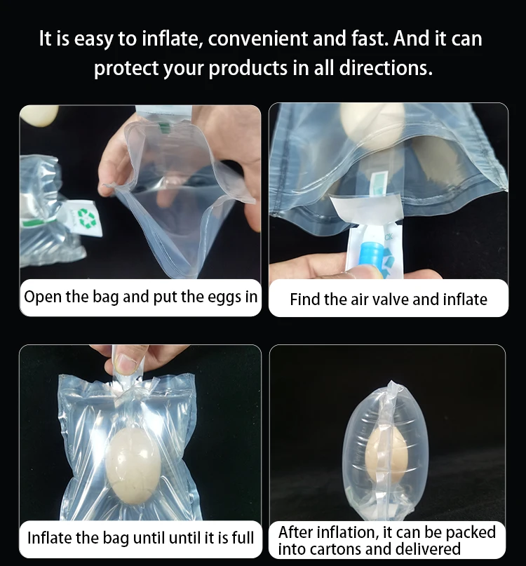 Air Cushion Package Egg Protection Foam Inflatable Co-extrusion Film Bubbles Bag For eggs