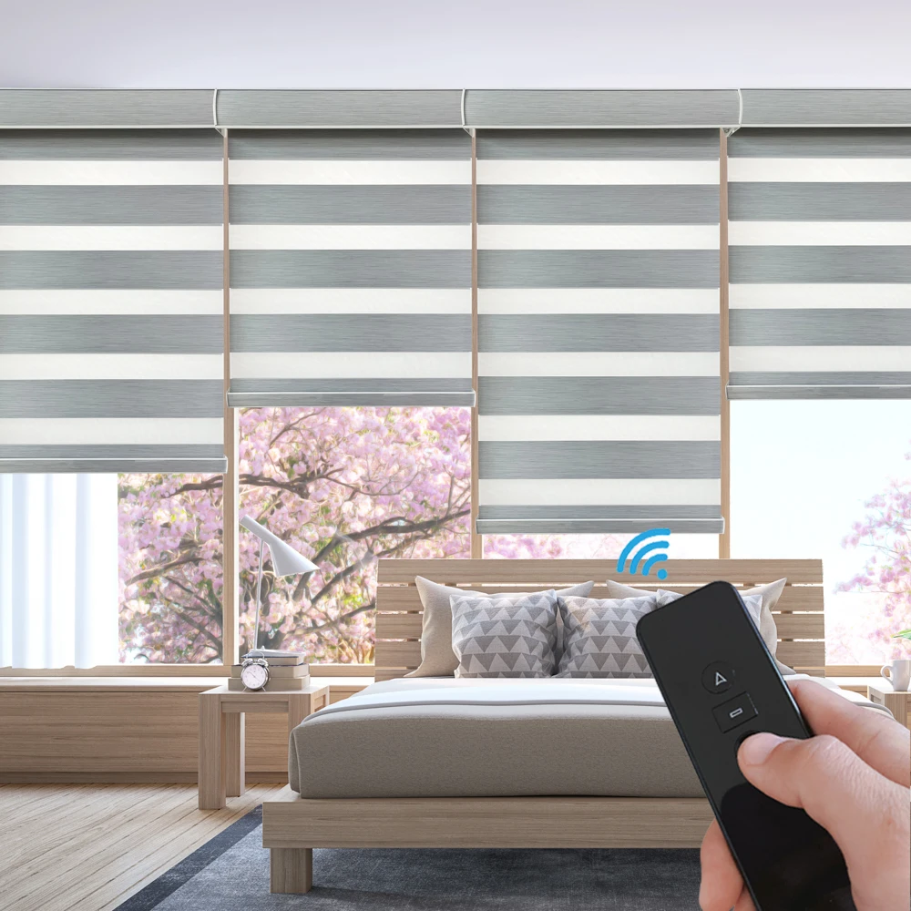 High Quality Blackout Zebra Blinds Cordless Hot Sale Serviceable Blackout Xebra Blinds Factory Roman Polyester Fabric 1 Set