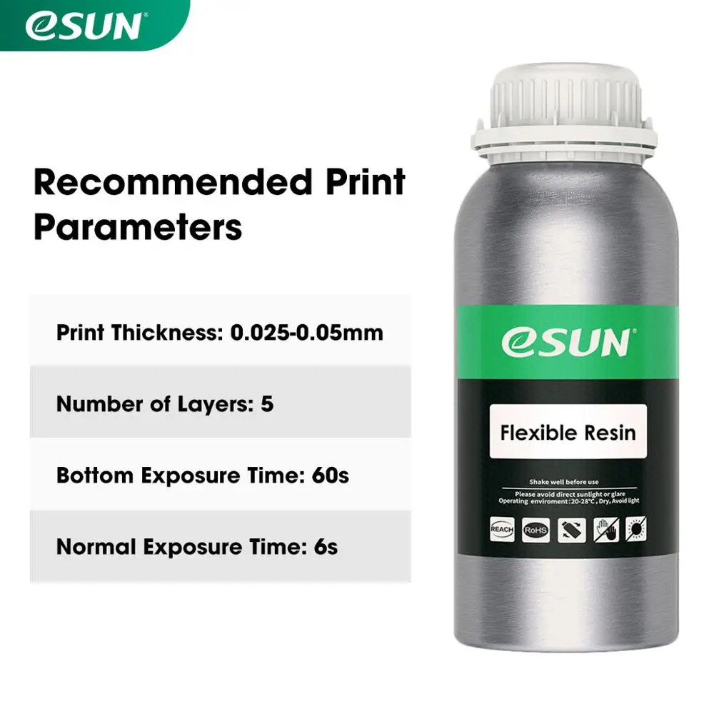  ESUN LCD UV 405nm ТПУ-как Смола 3D принтер Гибкая смола для фотона УФ отверждения Фотополимерная жидкость 500