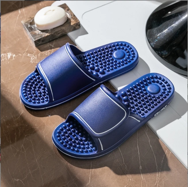 Home massage slippers four seasons indoor anti-slip soft bottom deodorant hotel bath couple slippers male wholesale