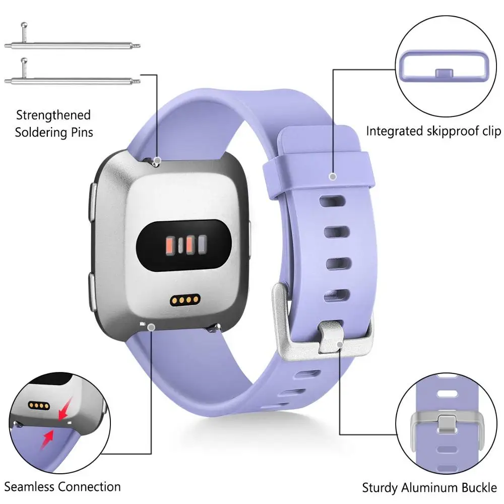 Wholesale Silicone Rubber Watch Band Strap for Fit Bit Versa Wristband Replacement Rubber WatchBand Factory