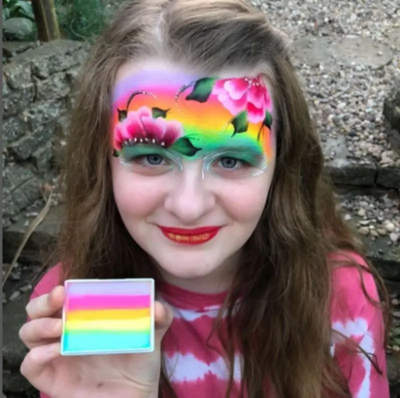 KHY Free Sample Split Cake Rainbow Facepaint Set Makeup Halloween For Kid Children Painting Kit Body And Face Paint Palette