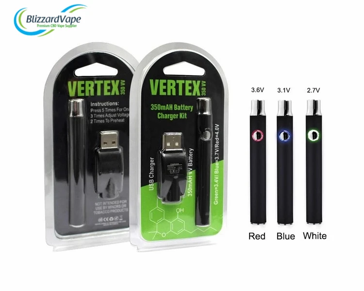 Vertex Batteries Metal Recharge Preheating 510 Thread Cbd Vape Battery Customizeable