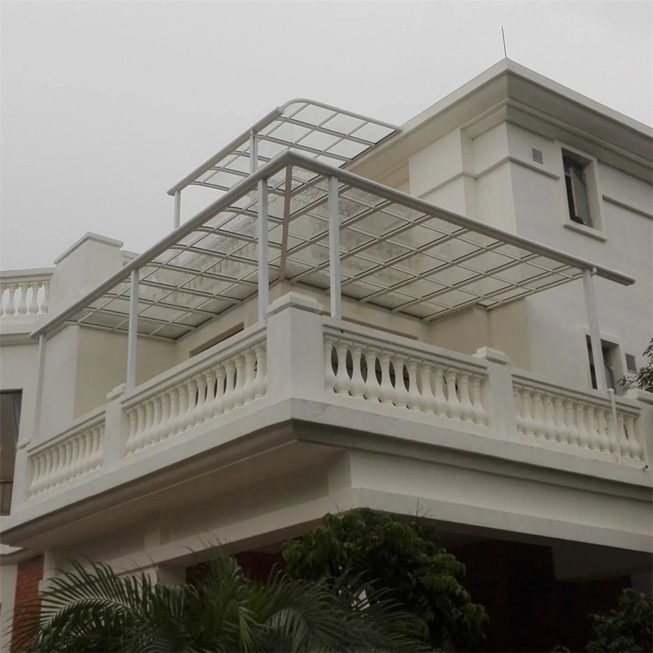 Waterproof Outdoor White Aluminum Frame Polycarbonate Canopy Rain Awnings