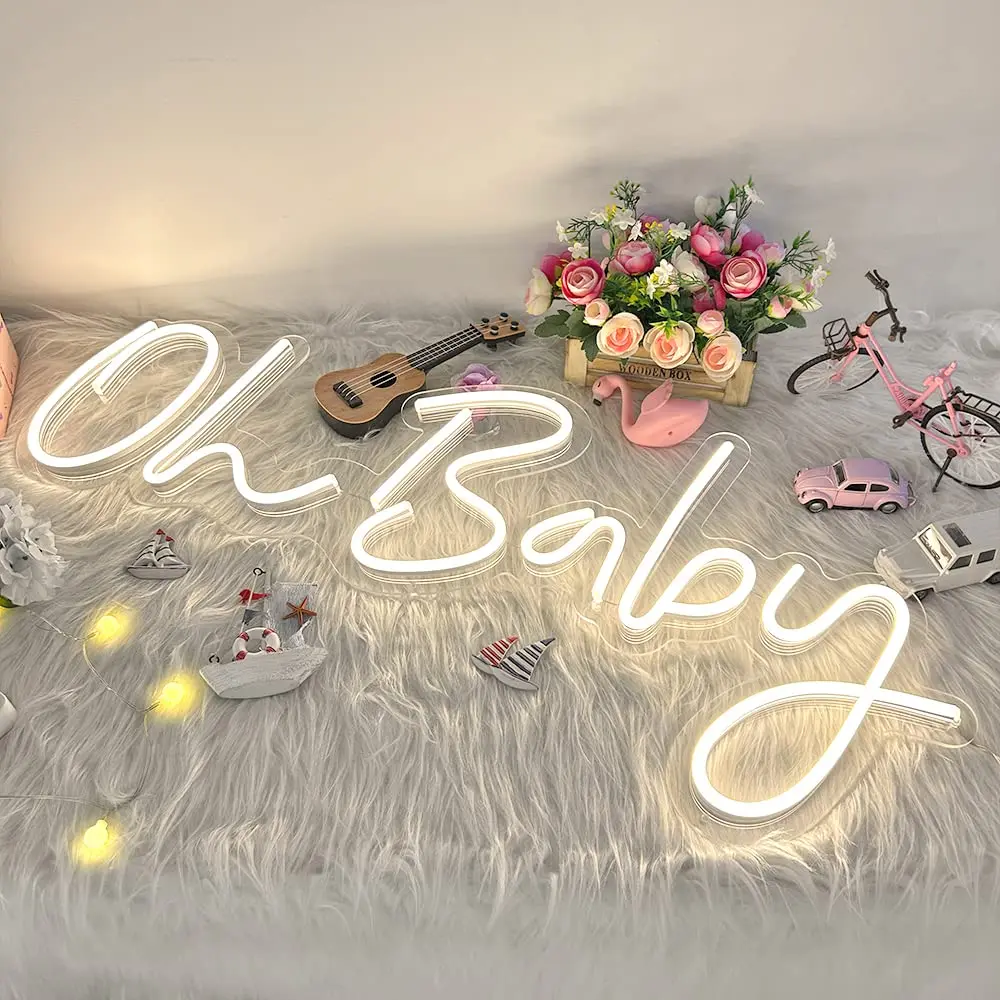 Oh Baby Neon Sign Custom For Party Wall Personalized Decor Wedding Light Custom Led Sign For Kids Baby Shower Gifts Home