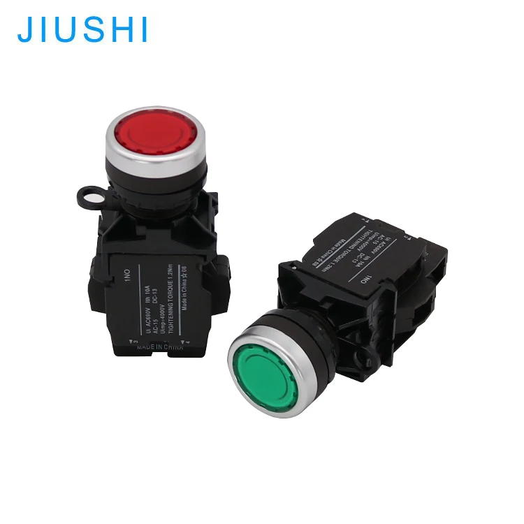 Kelly Free sample LA42-11D hole diameter 22mm Plastic button momentary push button LED push button switch illuminated 1NO 1NC IP