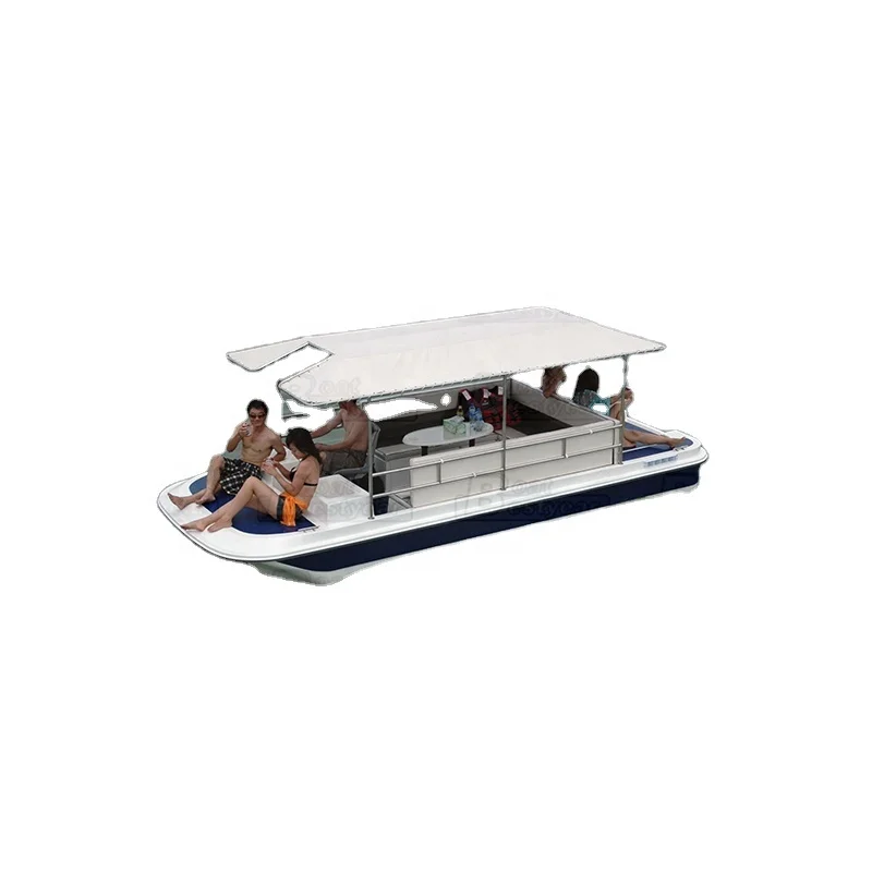 fiberglass electric catamaran pontoon boat 550 open