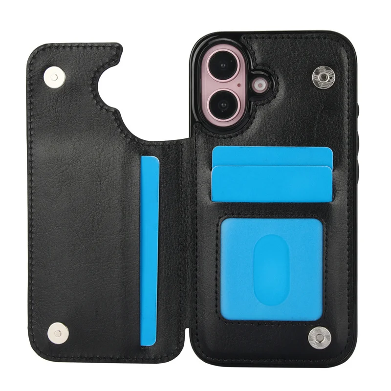 Shockproof PU Leather Mobile Case With Card Slot Wallet Holder Phone Cover For iPhone 16 15 14 13 12 11 Pro Max Xs Xr Xs Max 7 8