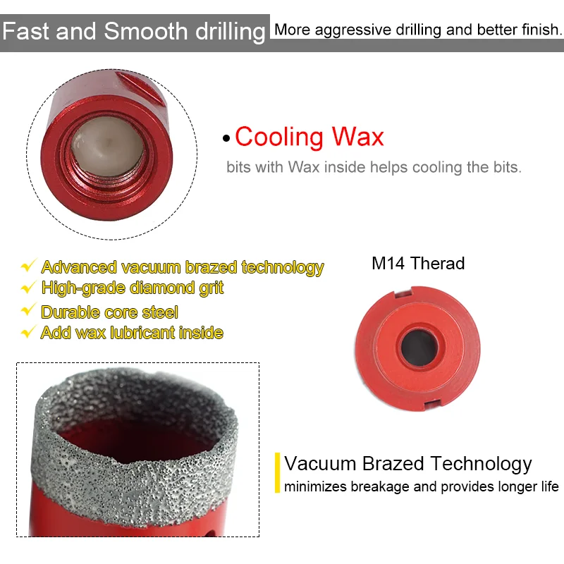 Porcelain Cutting disc and Drill Bit Set for porcelain tile, ceramic, marble, masonry