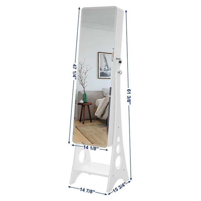 
Ovela Mirrored Full Length Jewellery & Accessories Cabinet (White) 