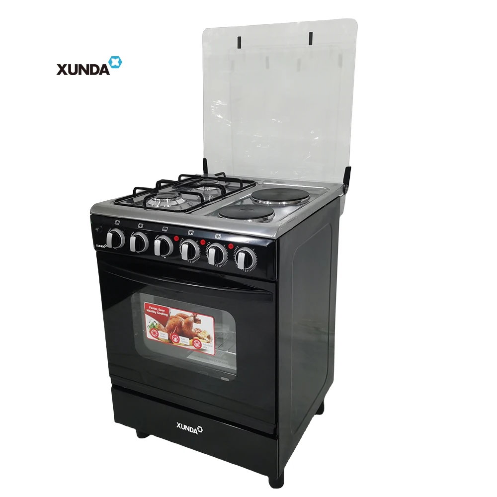 Xunda Modern Gas Cooker Free-Standing Oven 3 Burner 1 Hot Plate Gas Electric Stove 4 Burners Kitchen With Oven And Grill