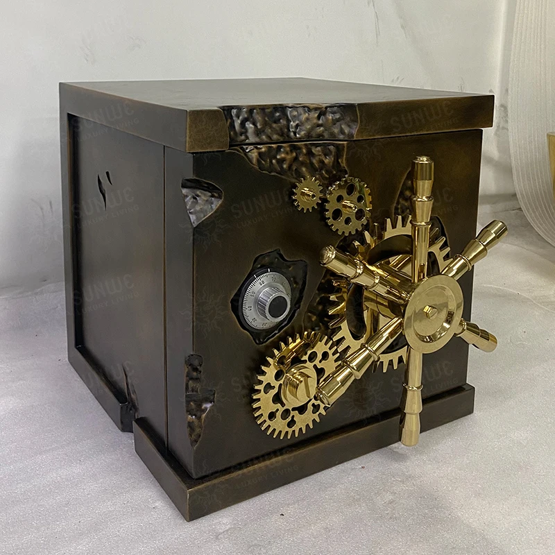 Gold plated stainless steel wine cabinet Anti-theft Small capacity safe Safe Luxury high-end art home furniture safe