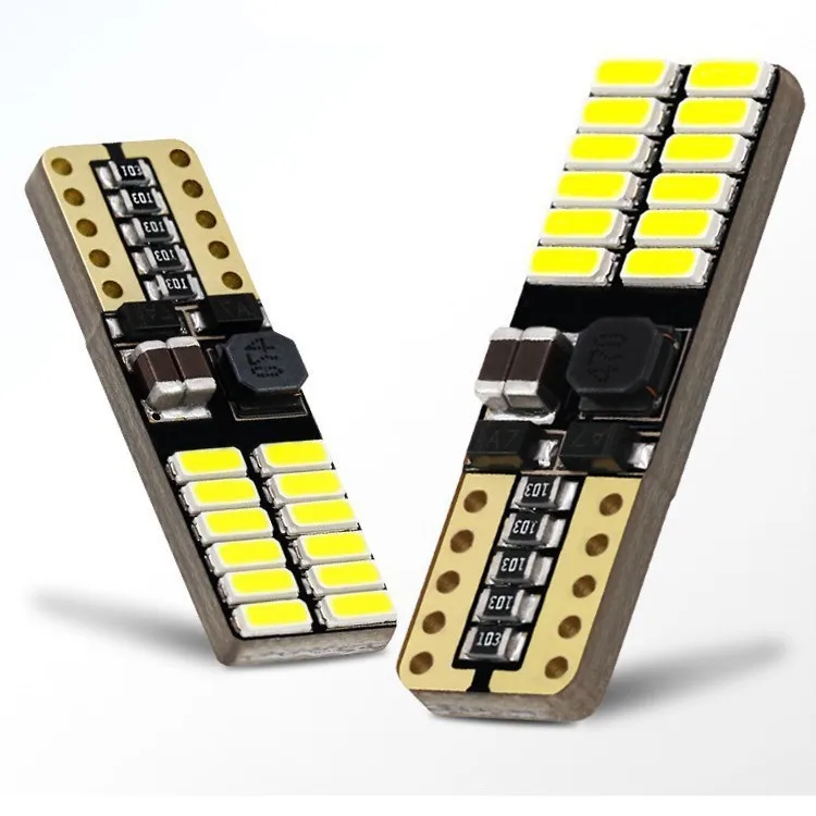 
Canbus W5W LED Car T10 4014 24SMD Auto Side Turn Signal License Plate Light 194 168 501 T10 24smd 4014 Bulbs 