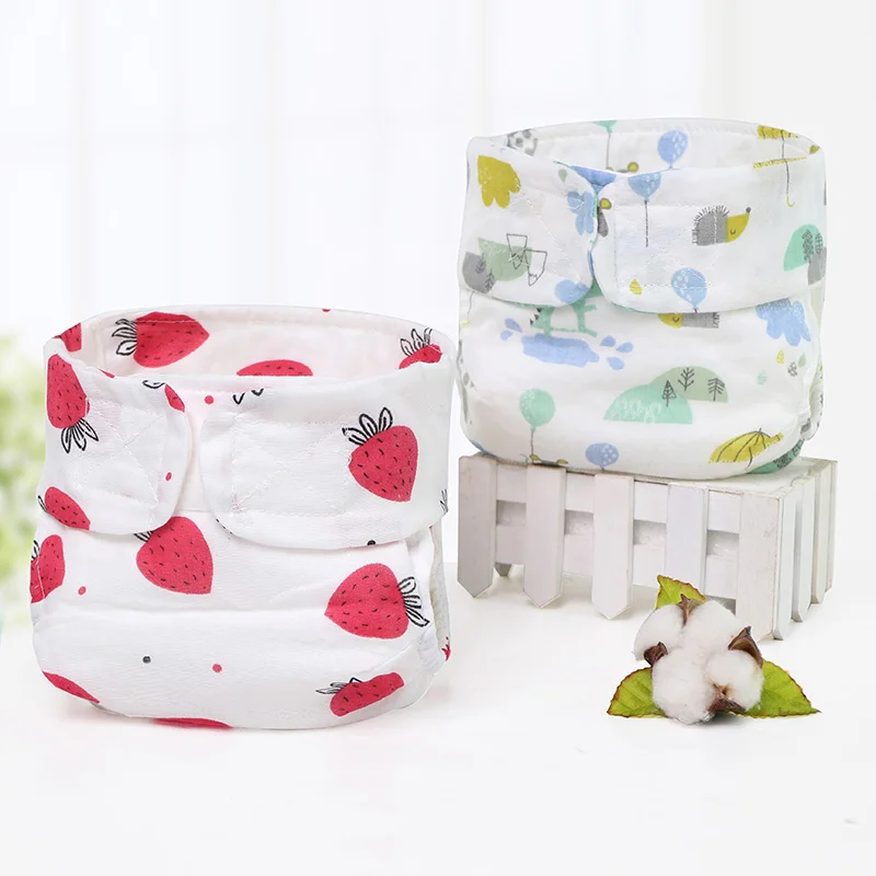High quality baby cotton diaper cheap price printed gauze waterproof diaper