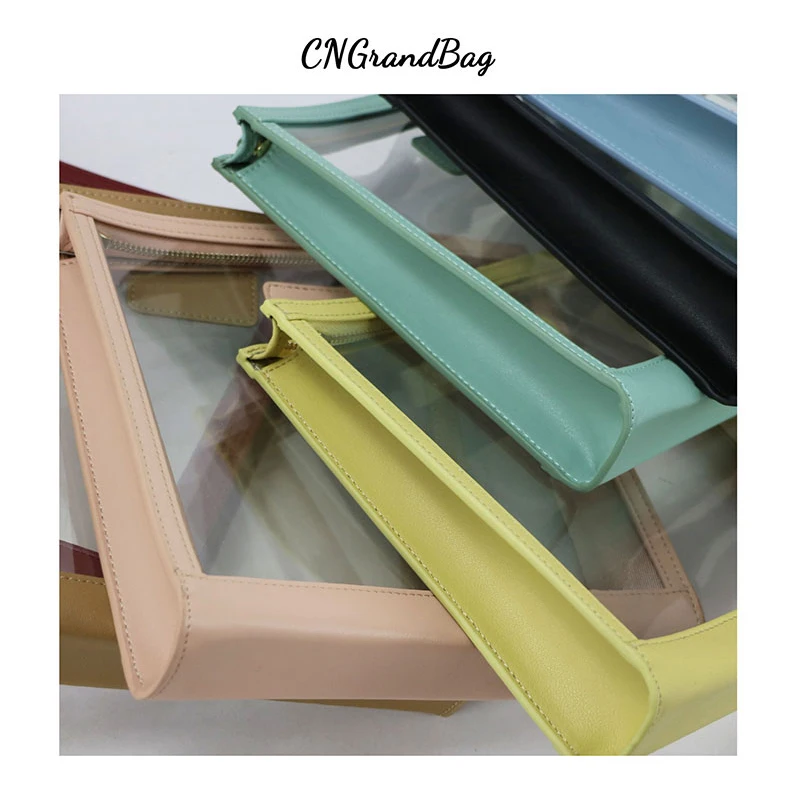 high quality clear PVC leather cosmetic bag pouch lady purses bags for women