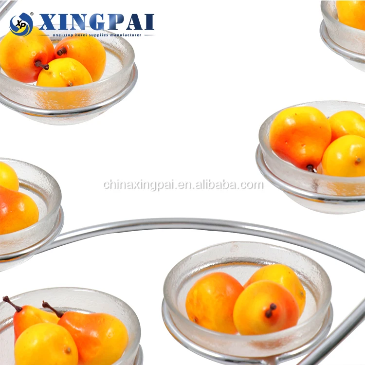XINGPAI hotel catering utensils metal food display rack buffet risers cupcake fruit stand for sale