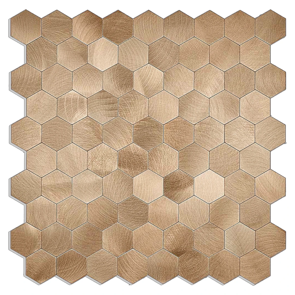 Factory Outlet Self Adhesive Mosaic Waterproof Home Decoration Bronze Peel And Stick Metal Tiles Decoration Wall Covering