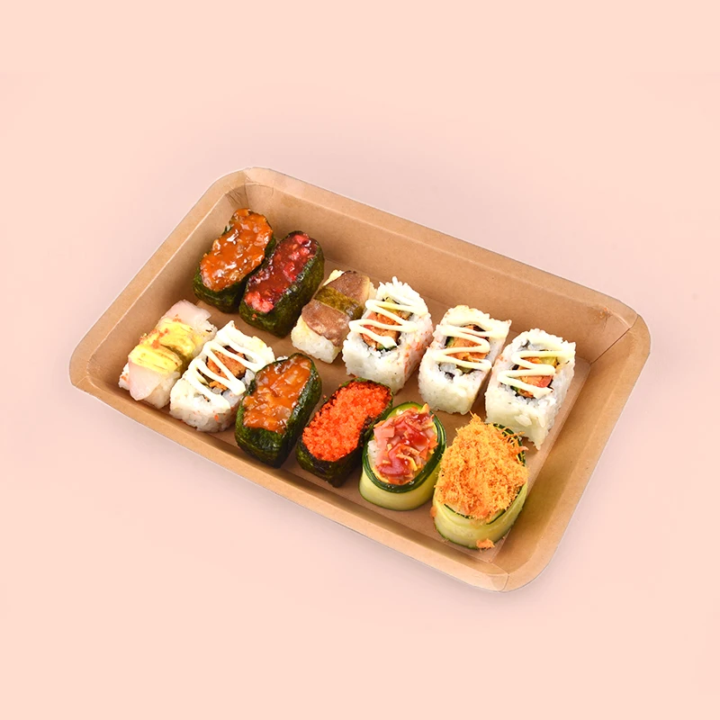 Wholesale Cheap Full Size Disposable Snack Fast Food Box Paper Tray Food  Tray with Printed Logo