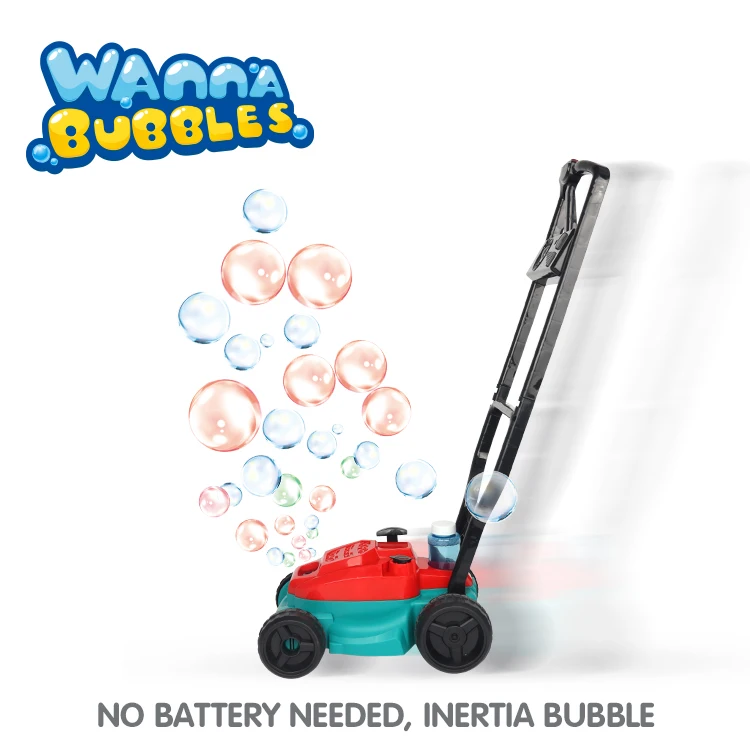 B/O Mega Bubble Lawn Mower Toy For Toddlers Electronic Plastic Bubbles Blower Machine Outdoor Toy For Kids Party Push Bubble Toy