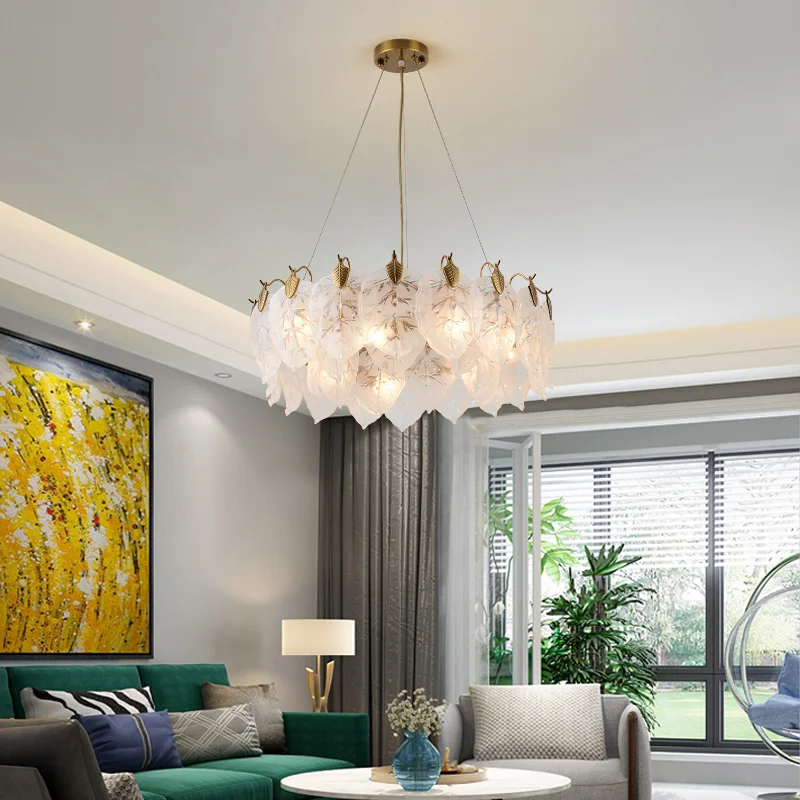 Wholesale price guzhen home ceiling hanging lamp hotel living room luxury modern glass chandeliers pendant lights