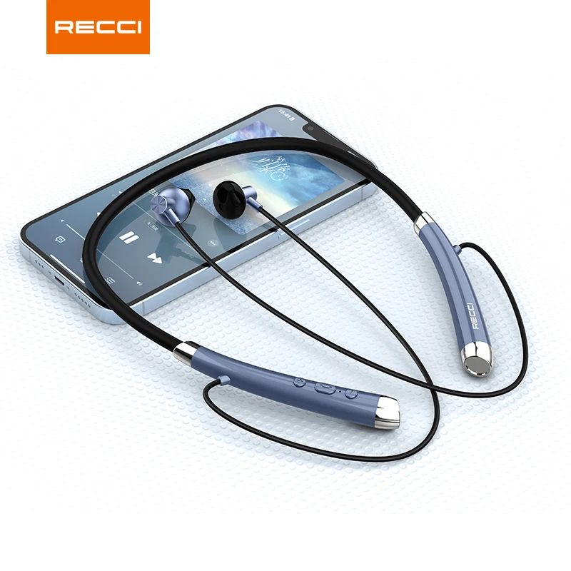 Recci 2022 new product magnet neck neckband earphone headphones wireless headset for iPhone, Samsung, Vivo