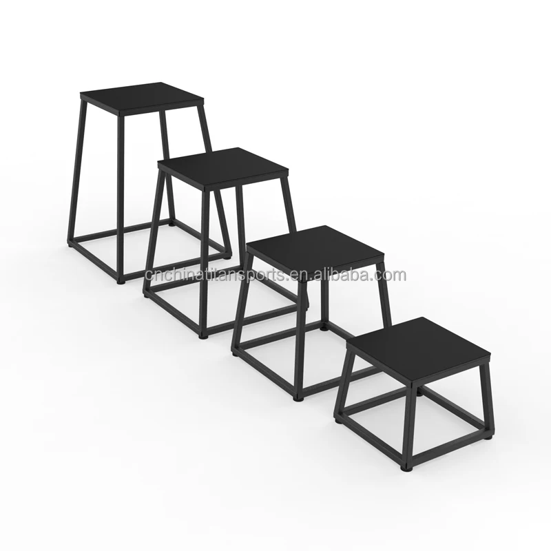 Plyometric Platform Box Set With Anti-Skid Rubber for Home Gym Training and Strength Exercises