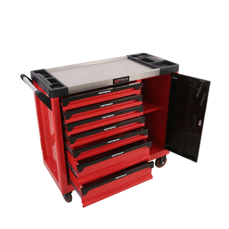 Professional storage tool cabinet with casters and tools set  heavy duty  toolbox with 7 drawers tool
