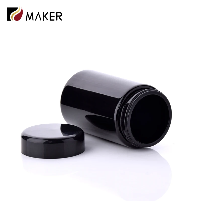 150ml 250ml 500ml 1000ml uv violet supplement smellproof food bottle cosmetic glass jar for gummy dried flower with bakelite cap