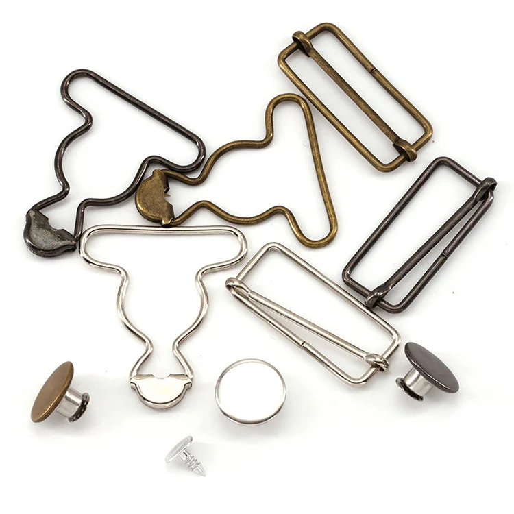 YN Overall Clasp Clips Set Overall Metal Suspender Buckles Adjustable Buckle Slider and Buttons for Overalls Bib Pants