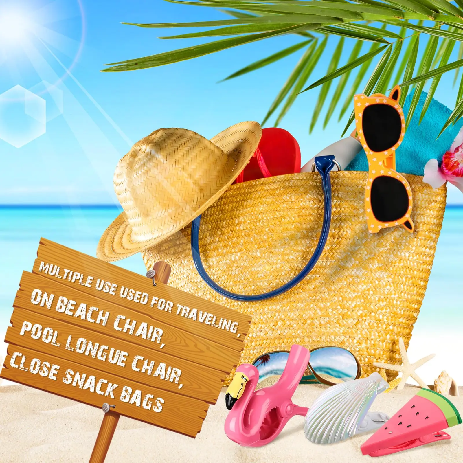 ABS Jumbo Size Plastic Pool Windproof Beach Chair Towel Peg Clip Beach Chair Towel Clips