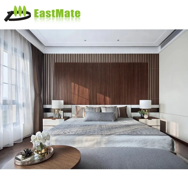 high end hotel room furniture ribbed textures headboard wooden room furniture sets