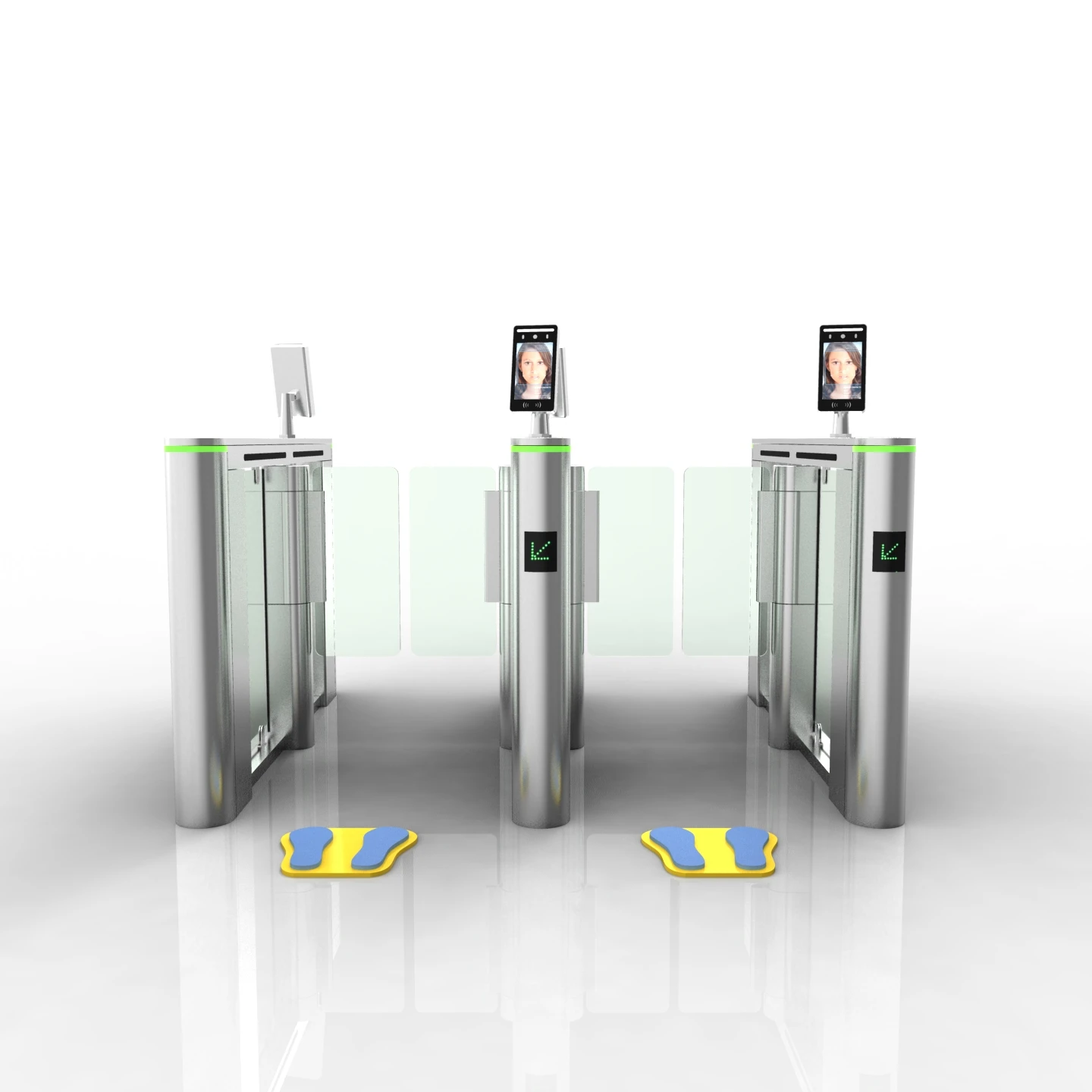 New Facial Recognition Turnstile Gate Swing Barrier Gate Fast Speed Pedestrian Gate Access Control System