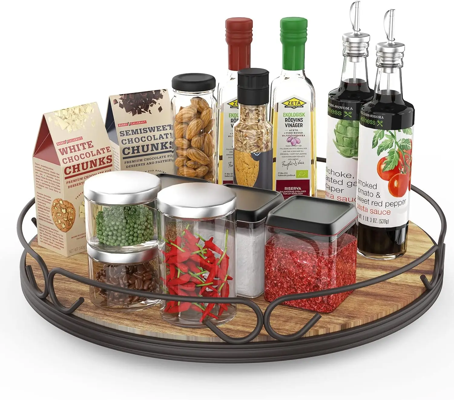 Органайзер Lazy Susan 12 дюймов деревянный вращающийся большой поворотный органайзер для столешницы обеденного стола