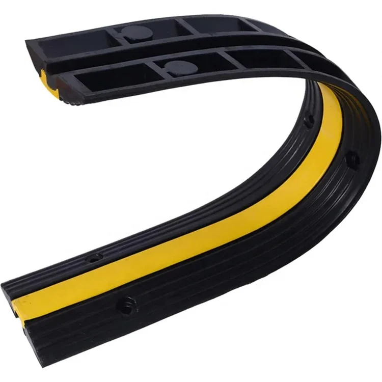 1-Channel  Heavy Duty Speed Bumps Hose Cord Protector Ramps Rubber Cable Protector Ramps