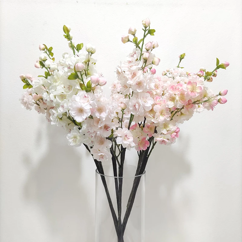 Decorative Faux Flowers Silk Indoor Cherry Blossom Flowers Baby Artificial Cherry Blossom Branches