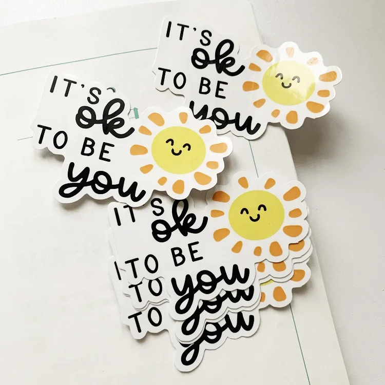 Custom Stickers Waterproof Mental Health Stickers for Water Bottle Laptops Phone Cases Self Care Positive Vinyl Clear Stickers