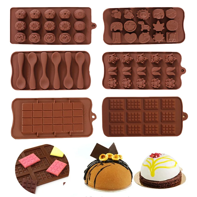 Wholesale Bpa Free Food Grade Silicone Christmas Heart Star Shape Chocolate Candy Moulds DIY Cake Baking Molds for Christmas