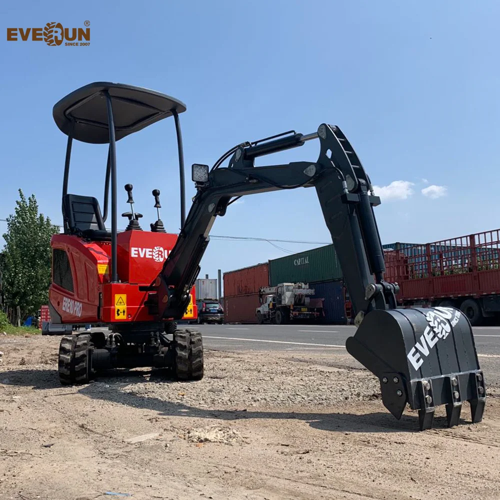 Everun Good Performance ERE10Pro 1Ton digger mini farm garden small diesel crawler mini excavator