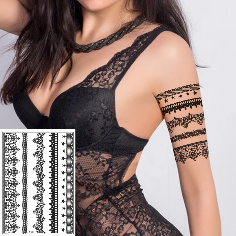 Free Samples Full Hand Henna Temporary Tattoo Stickers Henna Tatouage Black Henna Tattoo Designs Stickers Women
