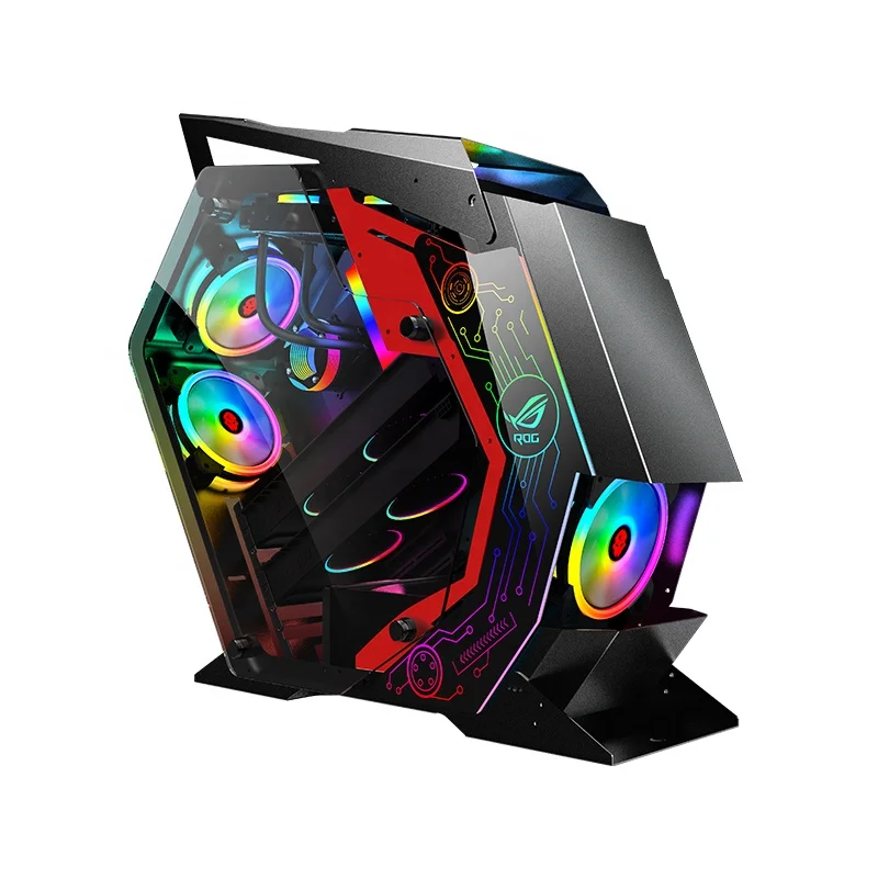 2021 Hot sell Full Tower Tempered Glass RGB Gaming Computer/Good Air Flow pc Case Gaming