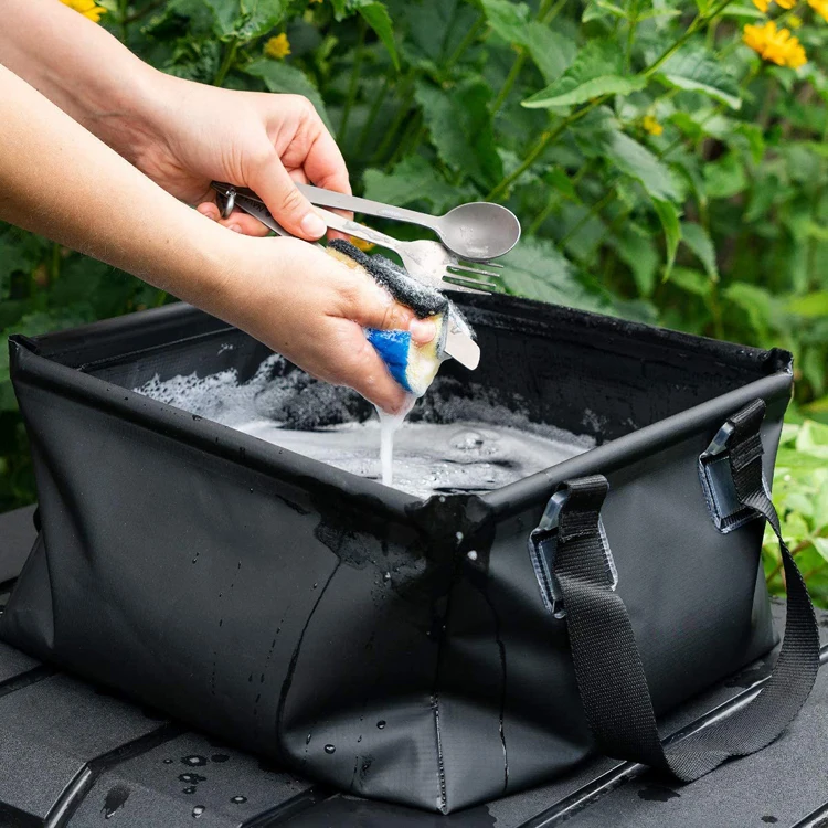Collapsible Outdoor Camping PVC Tarpaulin Water Bucket Wash Basin
