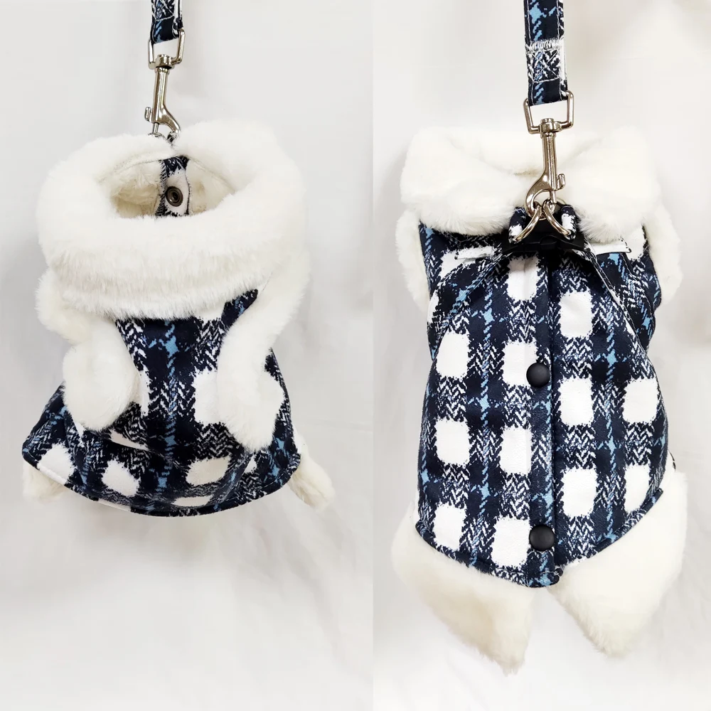 Wholesale Luxury Designer Warm Fur Dog Cat Wear Apparel Pet Clothing Dog Clothes For Winter Autumn